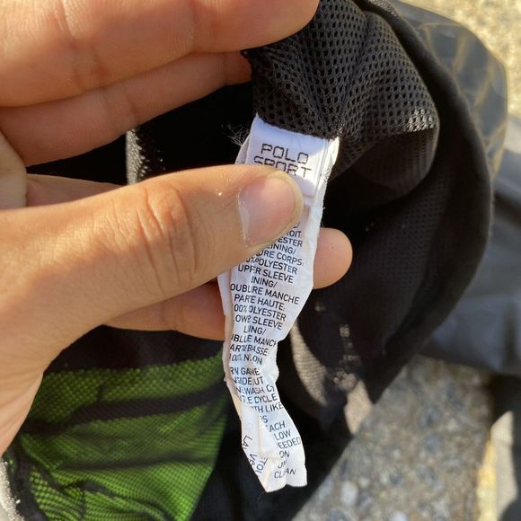 Polo Sport Hooded Jacket Mens Size Medium Black Camo Ralph Lauren Windbreaker - Picture 8 of 8